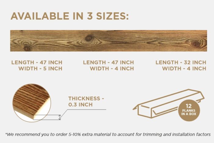 Brown wood plank size