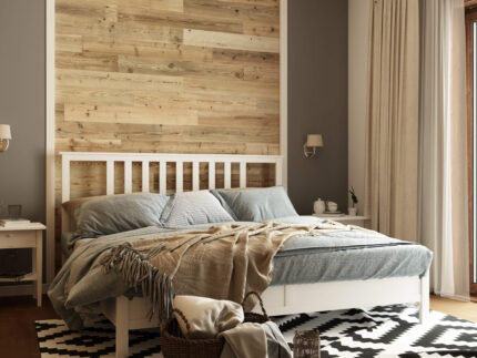 brown accent wall bedroom