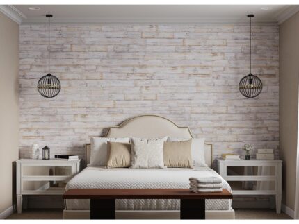 Reclaimed wood wall panels white