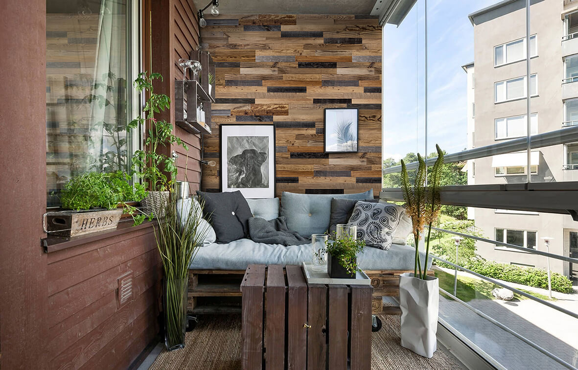 brown gray wood accent wall